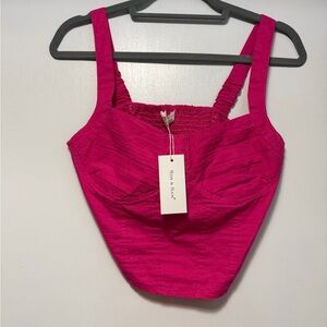 Sims & Sam Fuchsia Ruched Bust Camisole Top BNWT